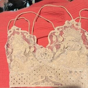 Chic Lace Beige Tank Top